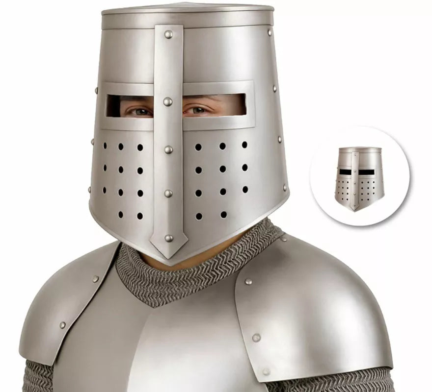 Translation missing: pt-PT.Casco de Guerrero Medieval plateado