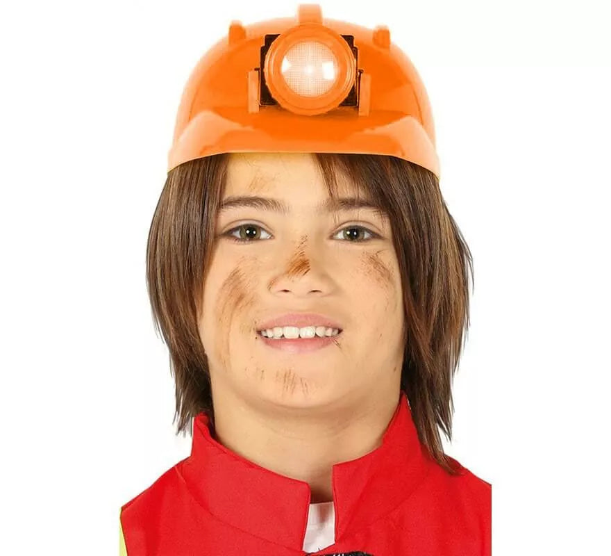Translation missing: pt-PT.Casco de Obrero Naranja con Luz para niño