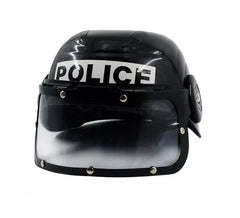Capacete preto da polícia de choque
