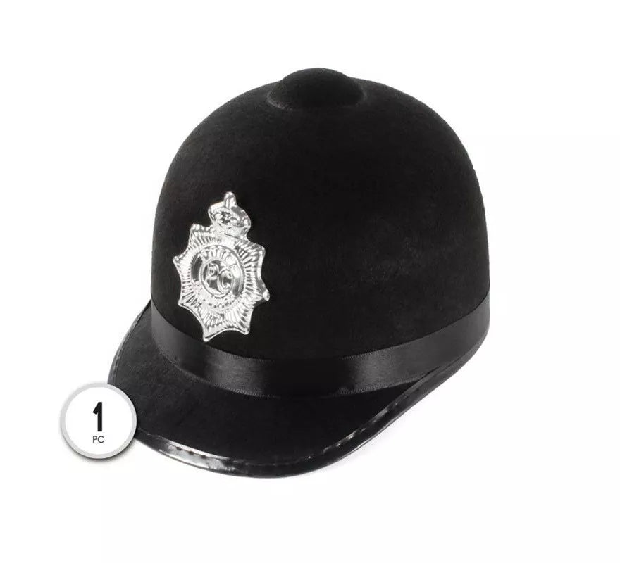 Translation missing: pt-PT.Casco de Policía Inglés negro adulto