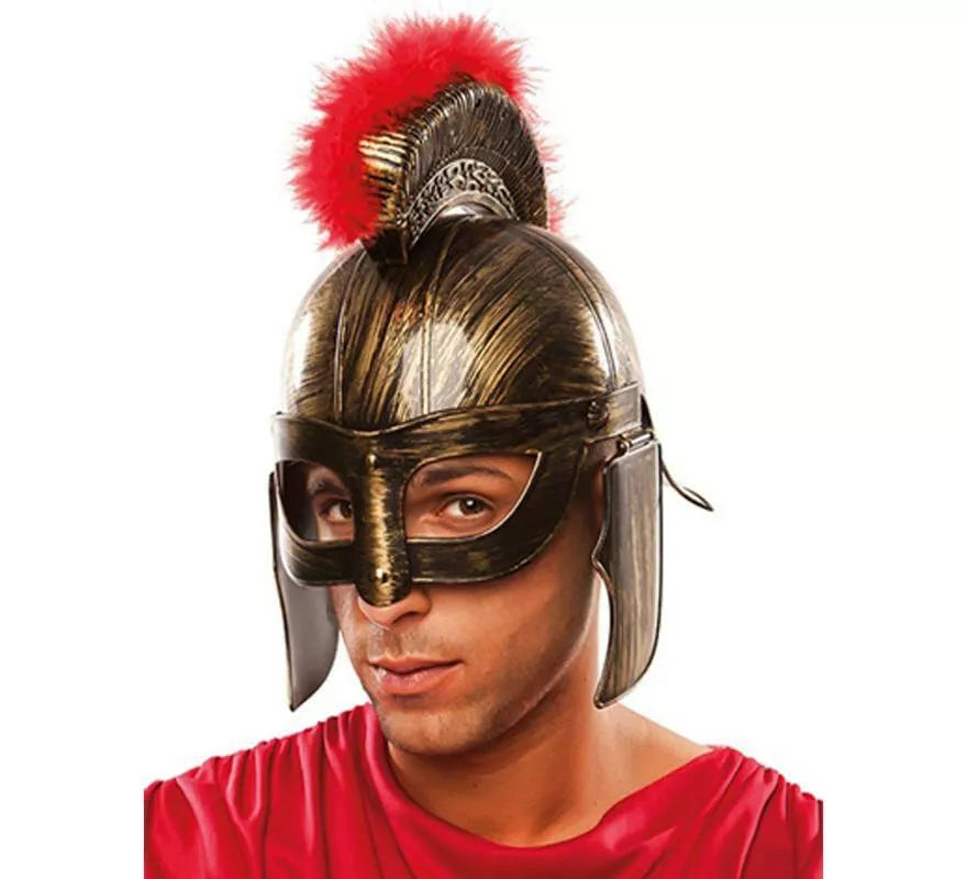 Translation missing: pt-PT.Casco de Romano Dorado con pelo rojo