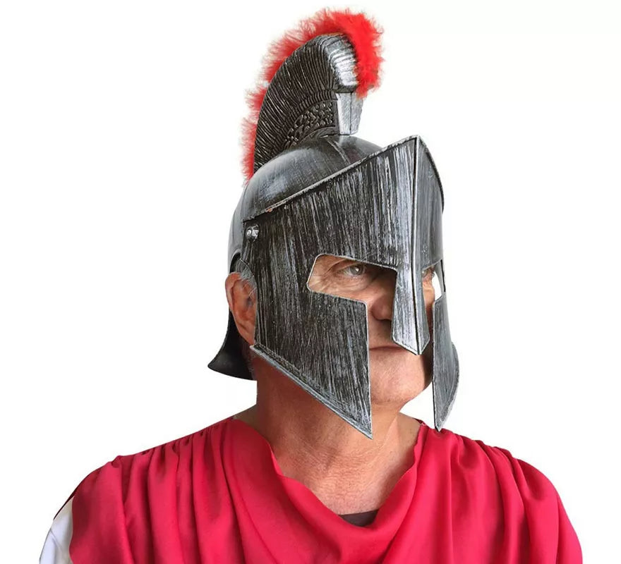 Translation missing: pt-PT.Casco de Romano Plateado con pelo rojo