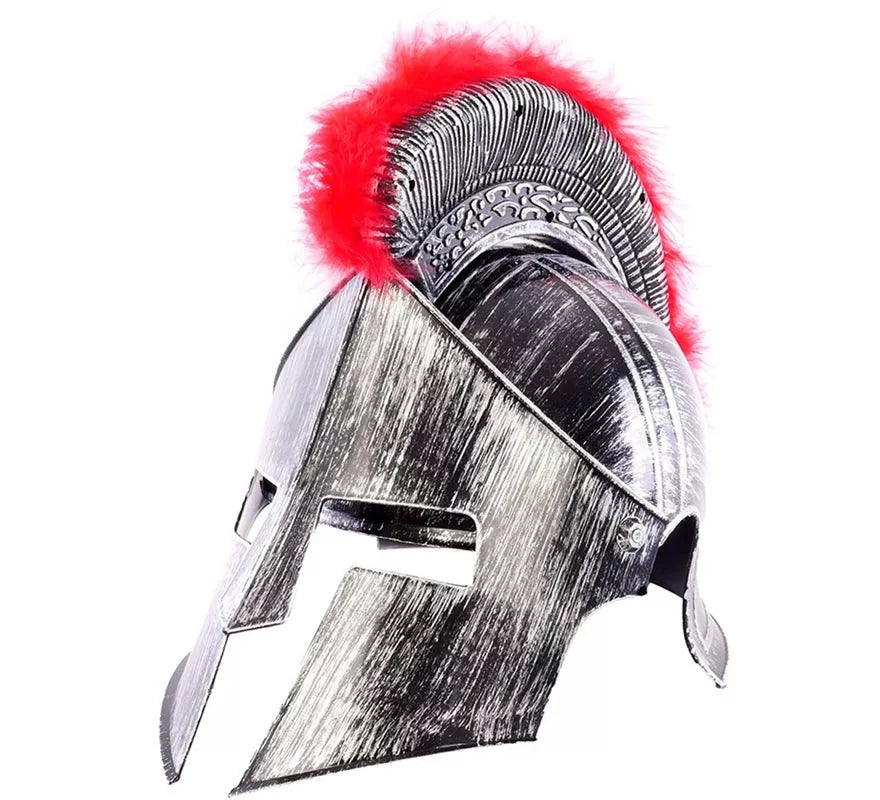 Translation missing: pt-PT.Casco de Romano Plateado con pelo rojo