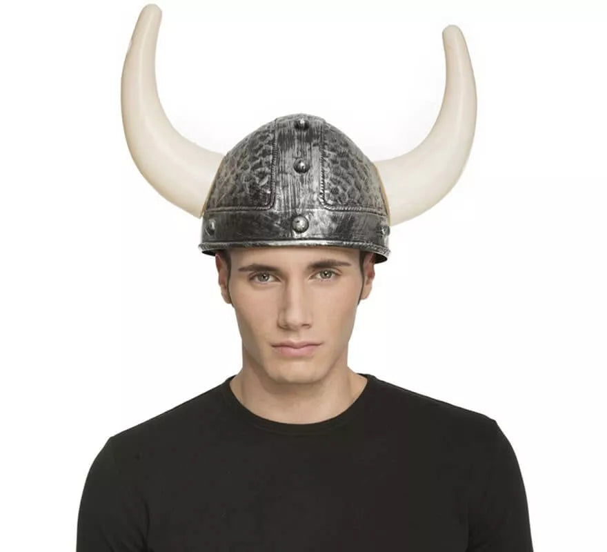 Translation missing: pt-PT.Casco de Vikingo con cuernos color Plateado