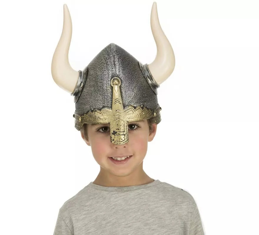 Translation missing: pt-PT.Casco de Vikingo con cuernos y cubre nariz Infantil