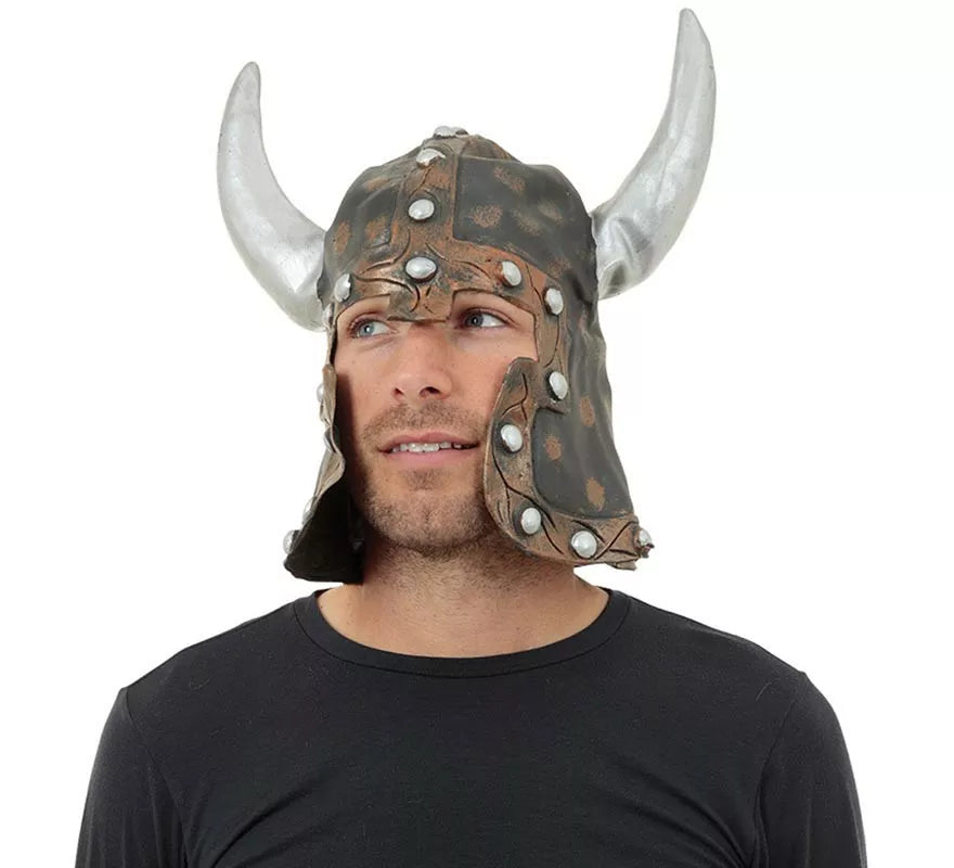 Translation missing: pt-PT.Casco de Vikingo cuernos blancos de látex