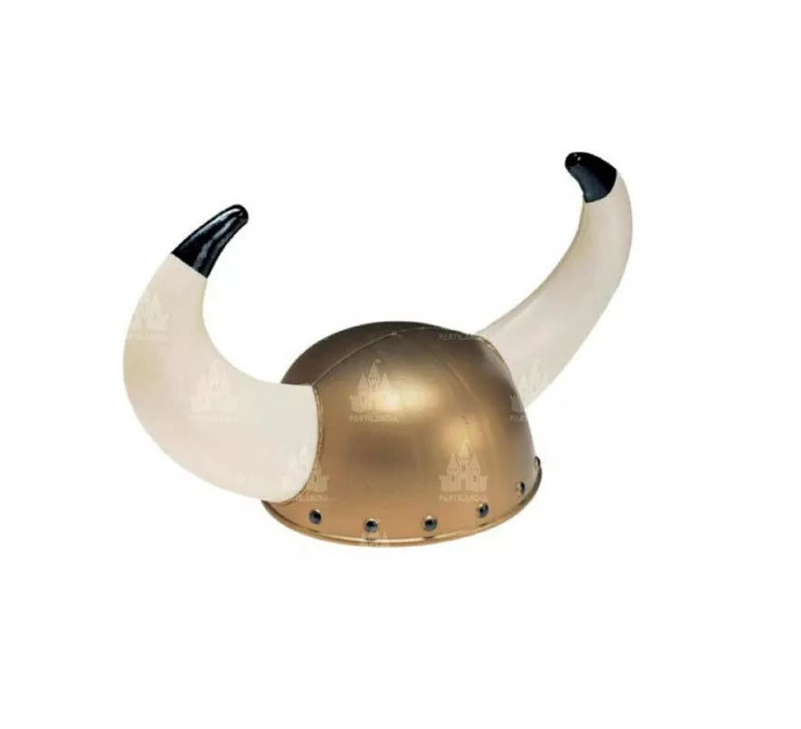 Translation missing: pt-PT.Casco de Vikingo dorado y blanco