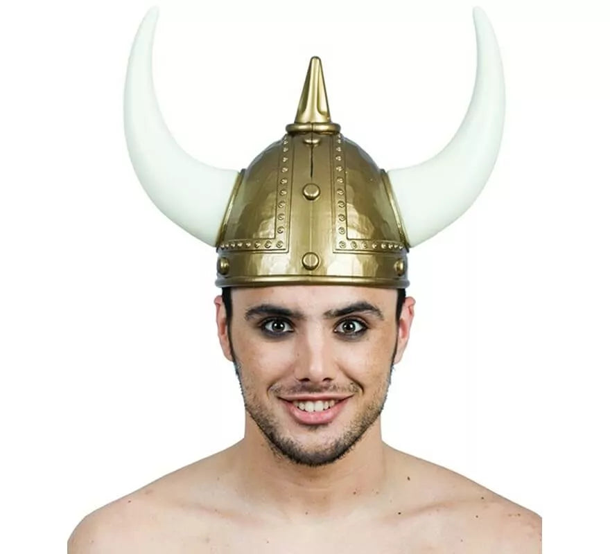 Translation missing: pt-PT.Casco Vikingo Dorado y Blanco