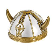 Capacete viking ou gaulês de plástico rígido dourado