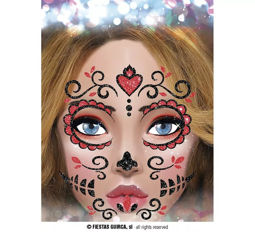 Translation missing: pt-PT.Brillantina Facial Catrina rojo de 20x20 cm