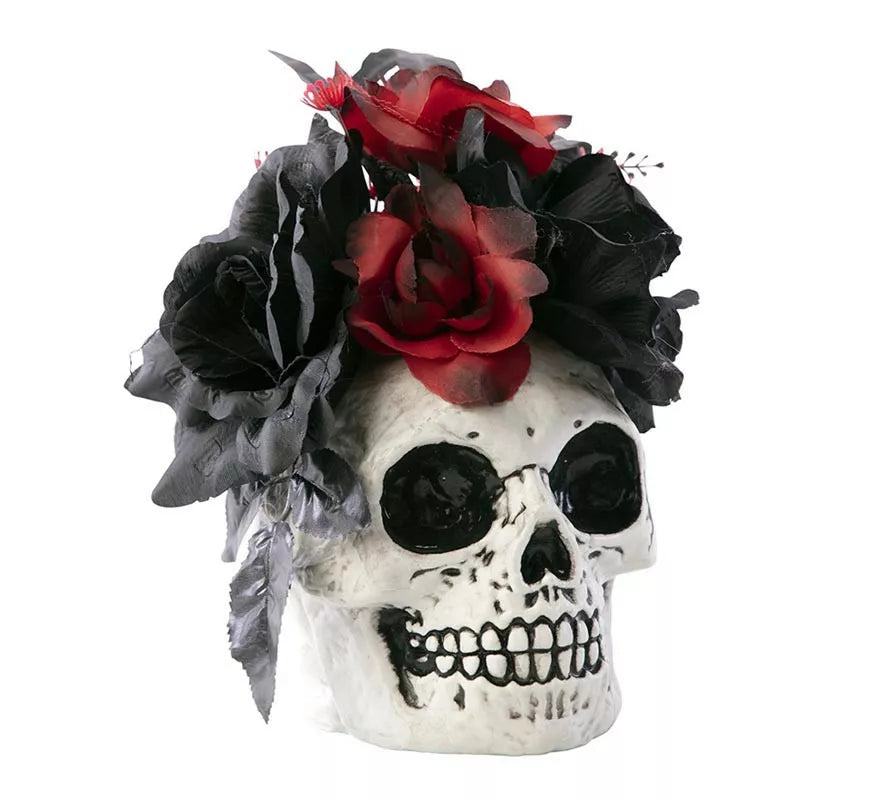 Translation missing: pt-PT.Centro de Mesa Calavera con Flores de 20x14x25 cm
