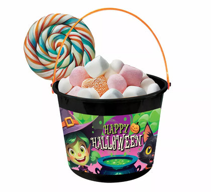 Cesta Brujas Happy Halloween de 18x16 cm
