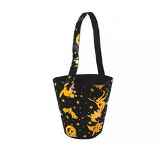 Cesto de bruxa preto e laranja 37 cm