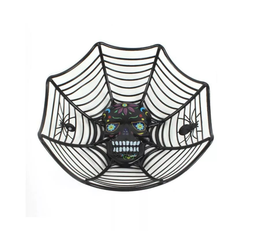 Translation missing: pt-PT.Cesta Telaraña con Calavera 27x25,5x7,5 cm en varios colores