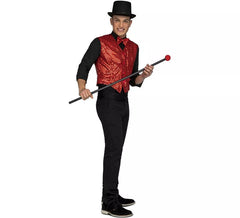 Colete com gravata vermelha masculina