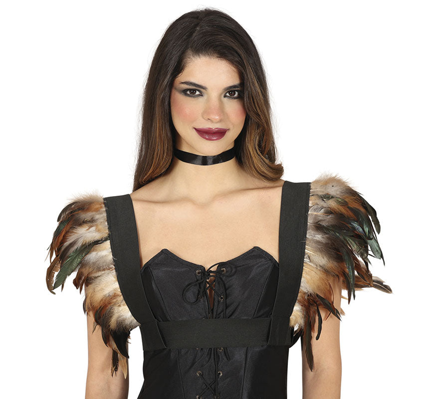 Translation missing: pt-PT.Chaleco con Plumas marrones adulto