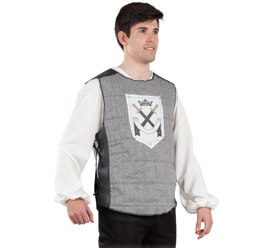 Translation missing: pt-PT.Chaleco de Guerrero Medieval Gris para hombre