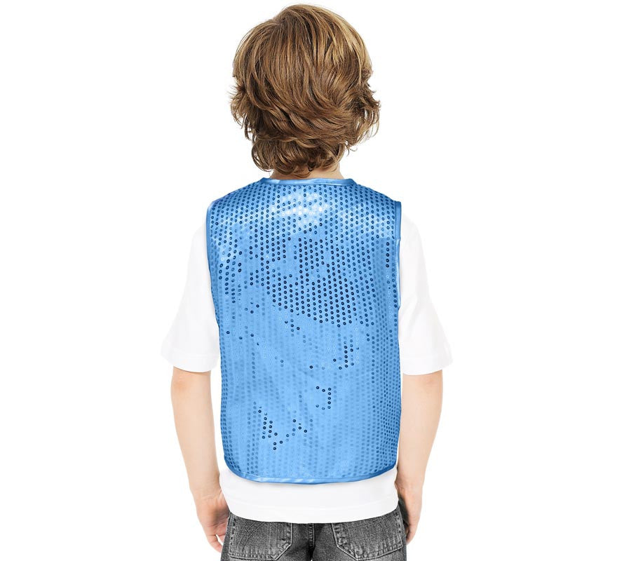 Chaleco de Lentejuelas azul claro para niños