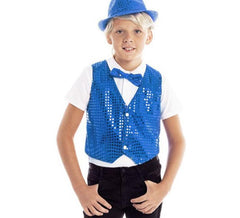 Colete infantil de lantejoulas azul