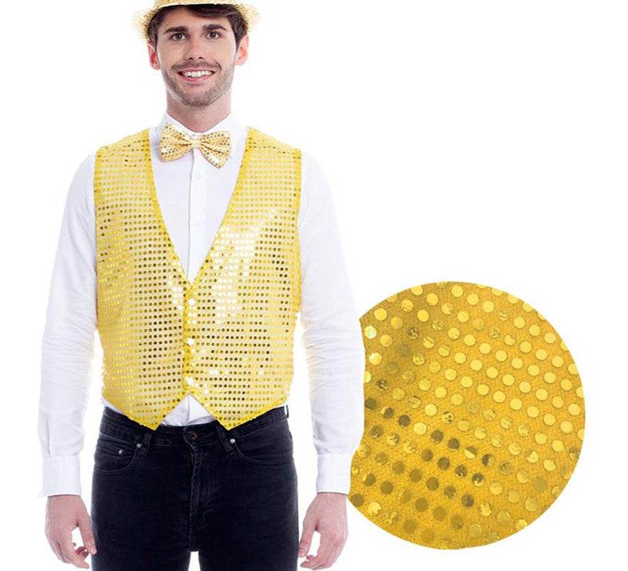 Translation missing: pt-PT.Chaleco de Lentejuelas color Oro para hombre