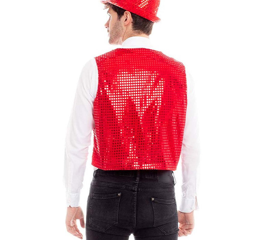 Translation missing: pt-PT.Chaleco de Lentejuelas color Rojo para hombre