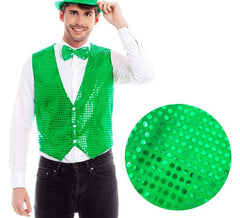 Colete de lantejoulas verde masculino