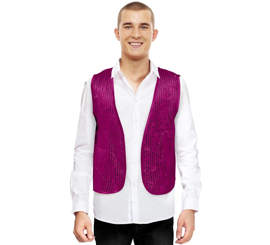 Translation missing: pt-PT.Chaleco de Lentejuelas fucsia para adultos