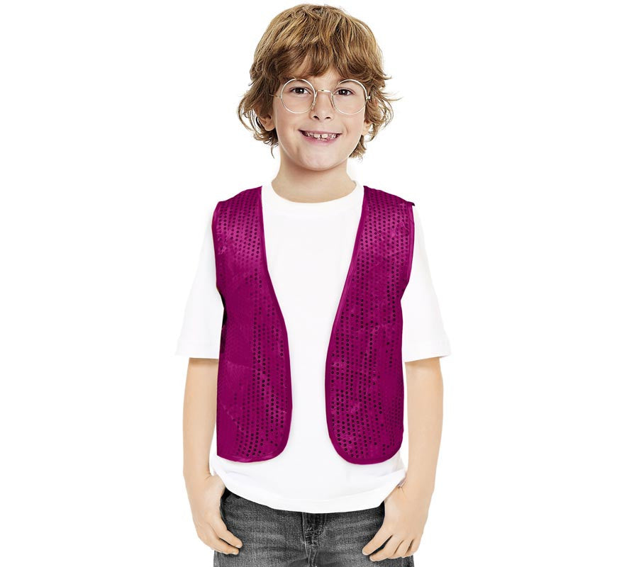 Translation missing: pt-PT.Chaleco de Lentejuelas fucsia para niños