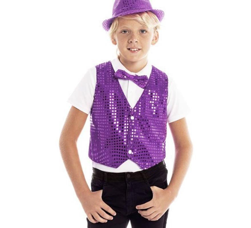 Translation missing: pt-PT.Chaleco de Lentejuelas morado infantil