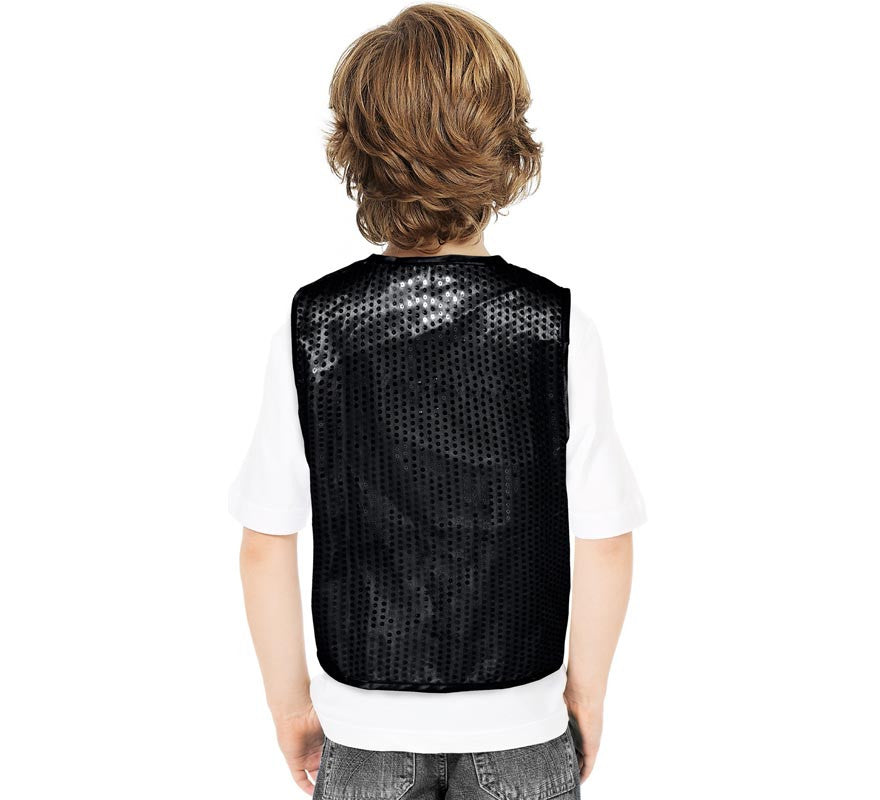 Chaleco de Lentejuelas negro para niños