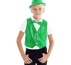 Colete de lantejoulas verde infantil