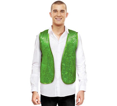 Colete de lantejoulas verde para adulto