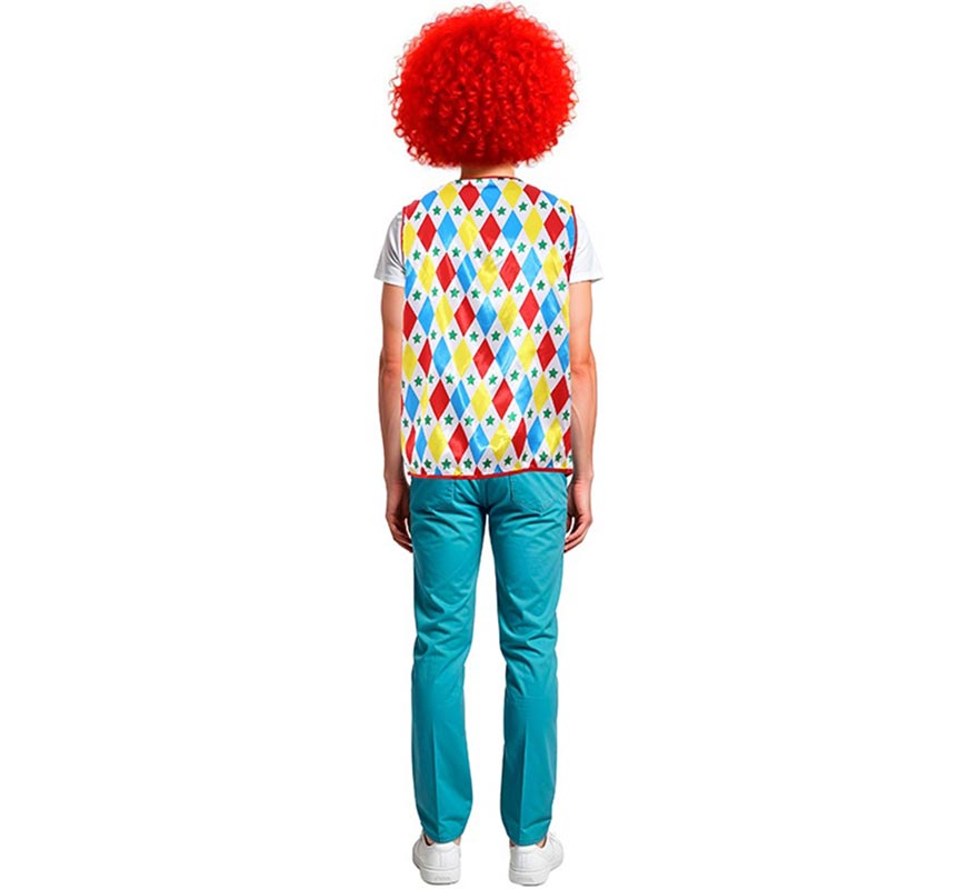 Chaleco de Payaso rombos y estrellas adulto