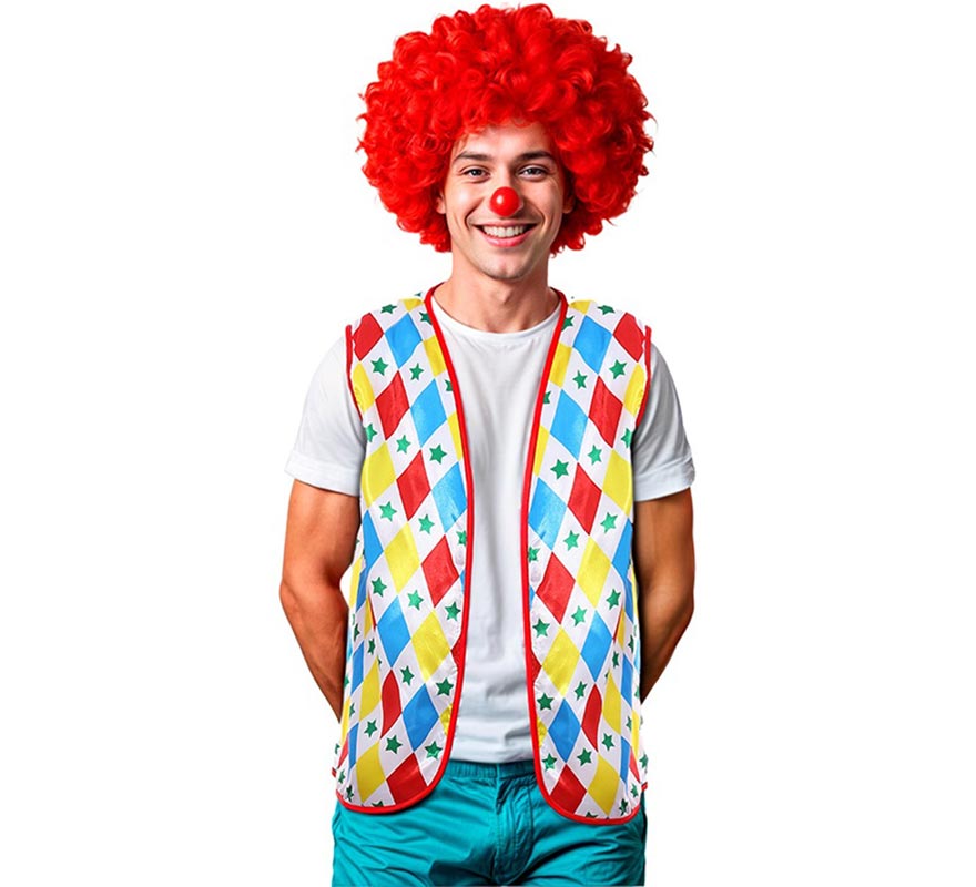 Translation missing: pt-PT.Chaleco de Payaso rombos y estrellas adulto