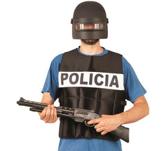 Colete policial preto à prova de balas para adultos