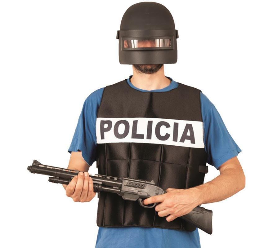 Translation missing: pt-PT.Chaleco de Policía Antibalas negro para adulto