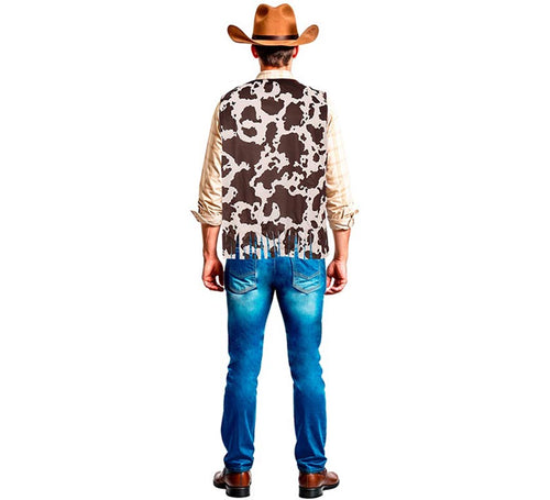 Chaleco de Vaquero marrón estampado adulto