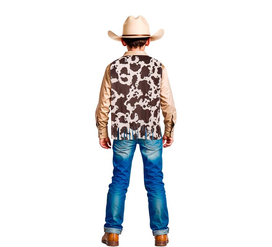 Translation missing: pt-PT.Chaleco de Vaquero marrón estampado infantil