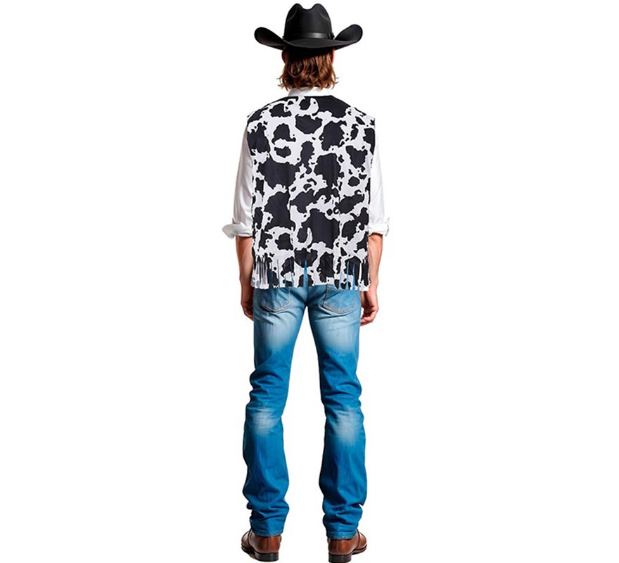 Translation missing: pt-PT.Chaleco de Vaquero negro estampado adulto