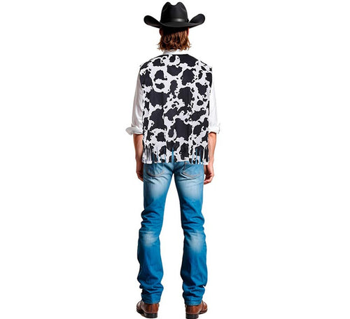 Chaleco de Vaquero negro estampado adulto