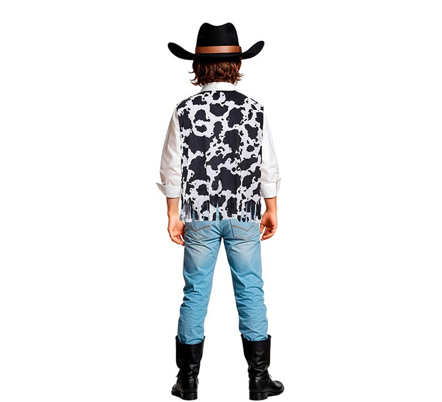Translation missing: pt-PT.Chaleco de Vaquero negro estampado infantil