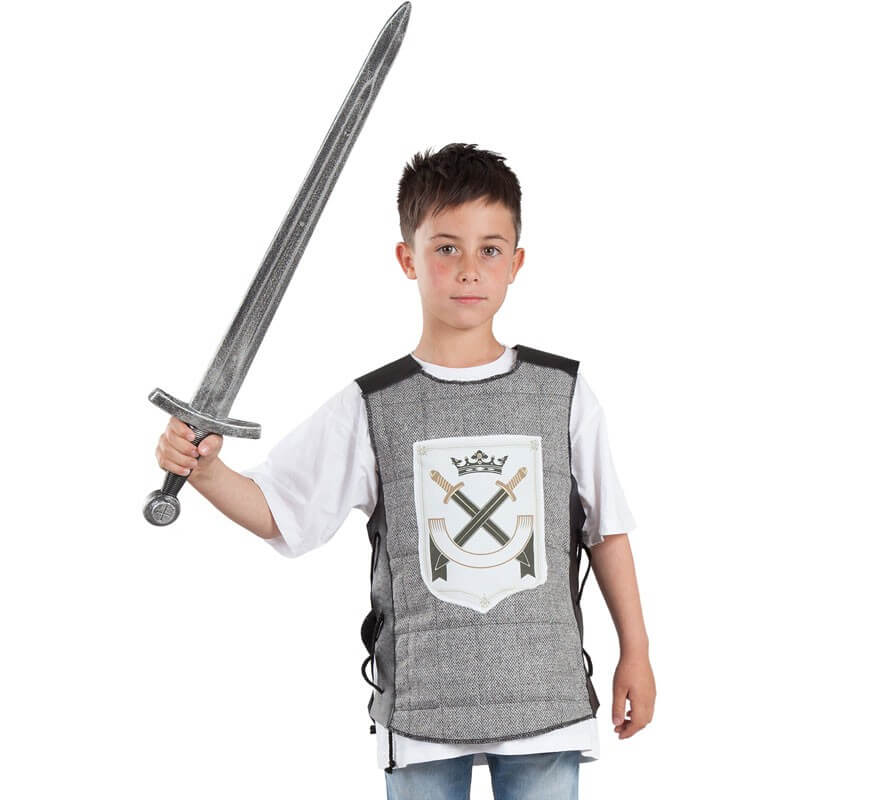 Translation missing: pt-PT.Chaleco Gris de Guerrero Medieval para niño