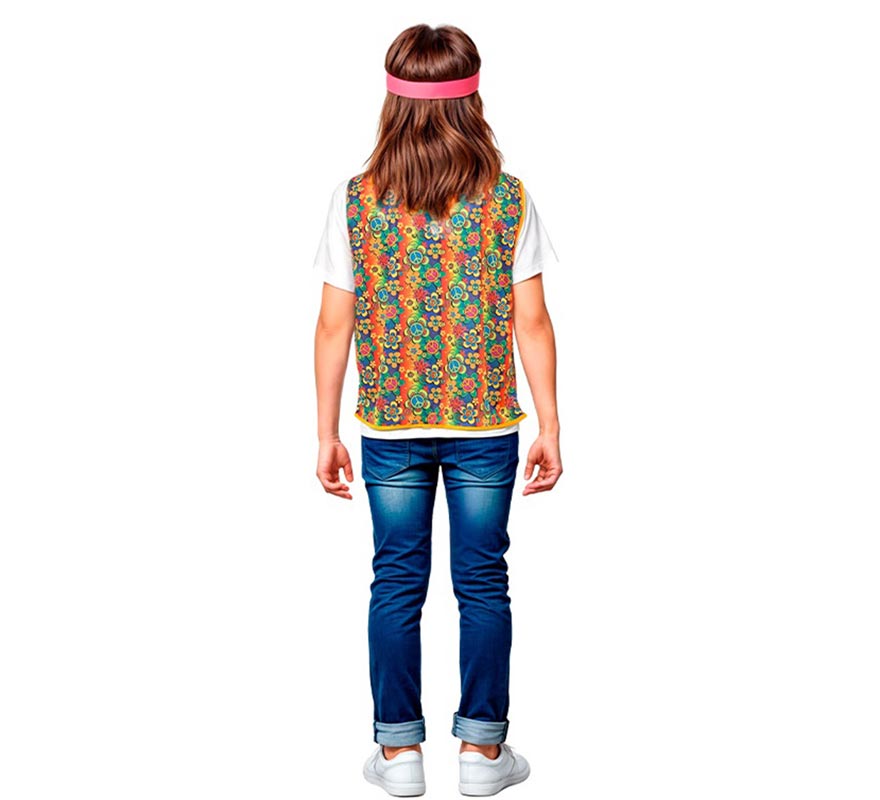 Translation missing: pt-PT.Chaleco Hippie floral naranja infantil