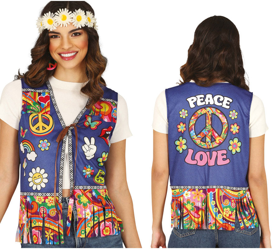 Translation missing: pt-PT.Chaleco Hippie Peace &amp; Love adulto