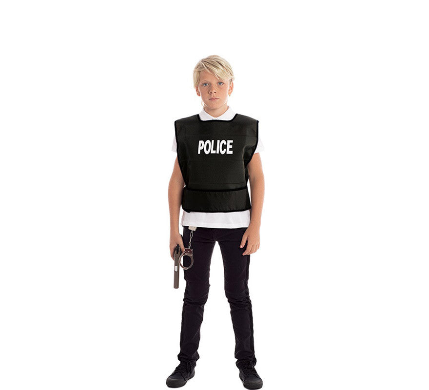 Translation missing: pt-PT.Chaleco negro de Policía para niño