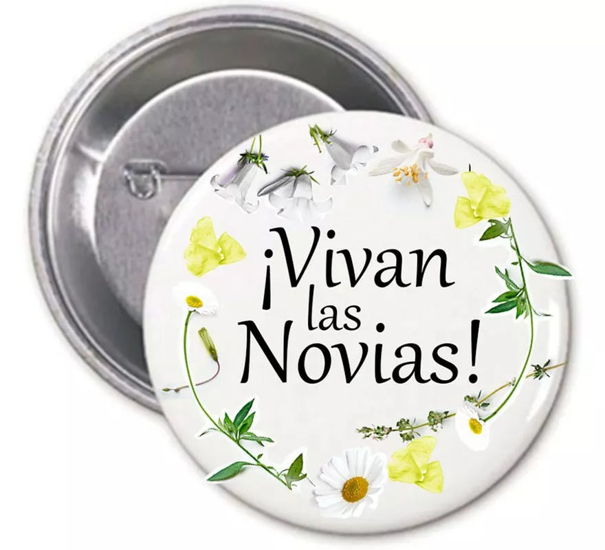 Translation missing: pt-PT.Chapa Vivan Las Novias con motivos Florales