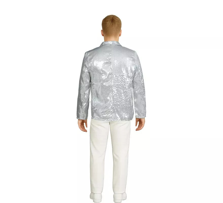 Translation missing: pt-PT.Chaqueta de Lentejuelas Plateada para hombre