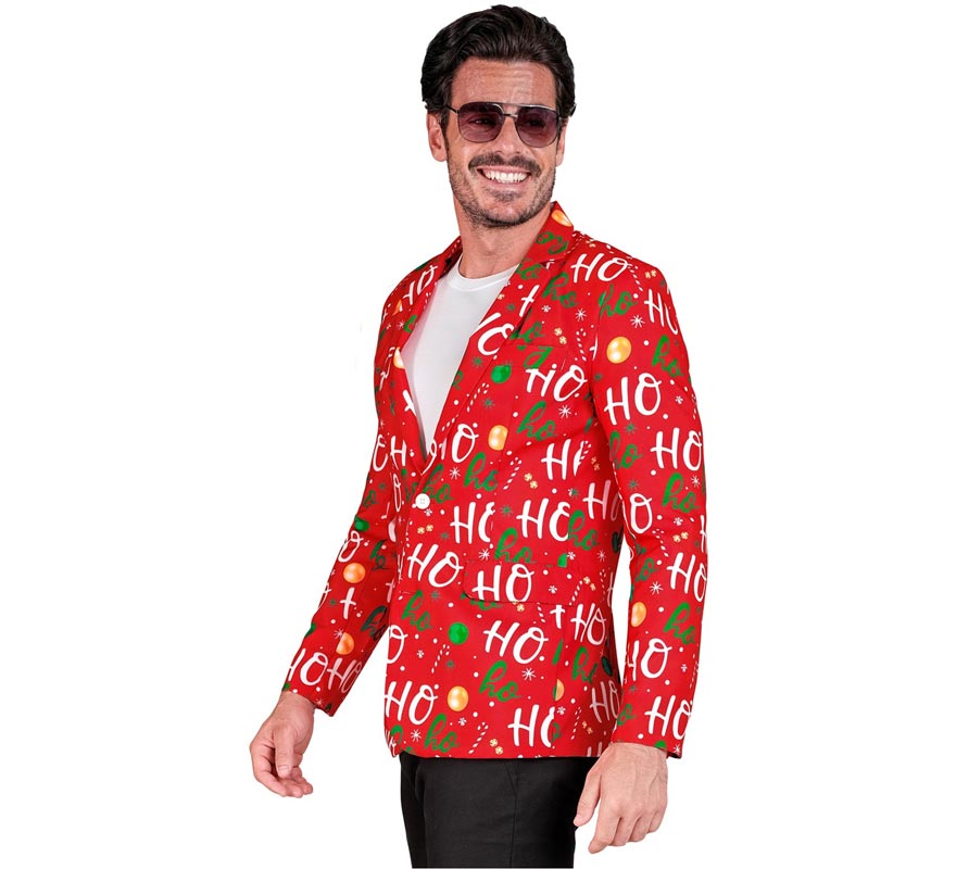 Chaqueta Feliz Navidad ho ho rojo para hombre