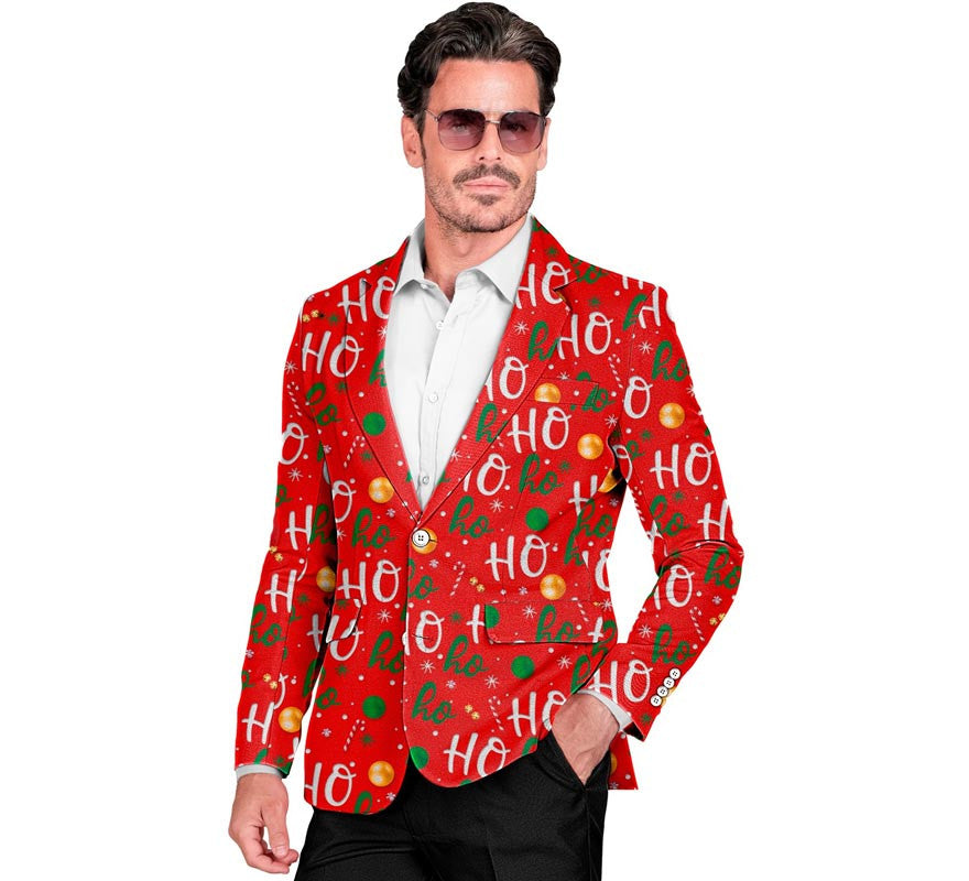 Translation missing: pt-PT.Chaqueta Feliz Navidad ho ho rojo para hombre