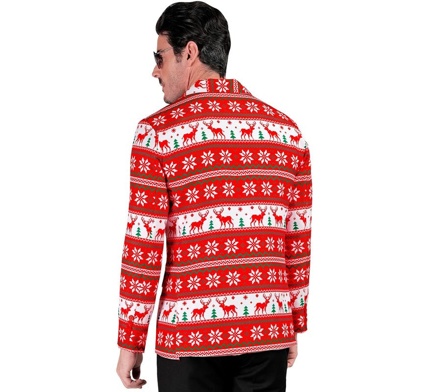 Translation missing: pt-PT.Chaqueta Feliz Navidad rojo y blanco para hombre